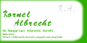 kornel albrecht business card