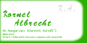 kornel albrecht business card